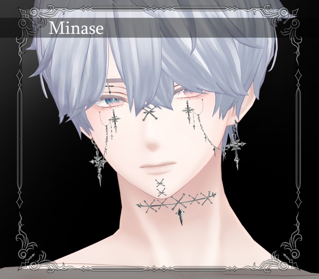 ★SALE★【複数アバター対応】Crux Face Chain Set【VRChat想定】