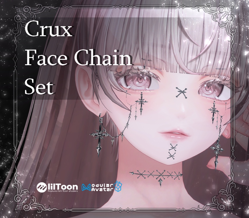 ★SALE★【複数アバター対応】Crux Face Chain Set【VRChat想定】