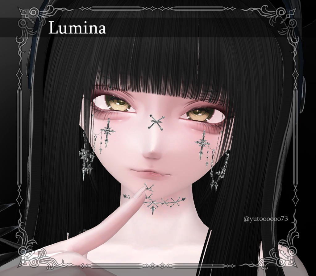 ★SALE★【複数アバター対応】Crux Face Chain Set【VRChat想定】