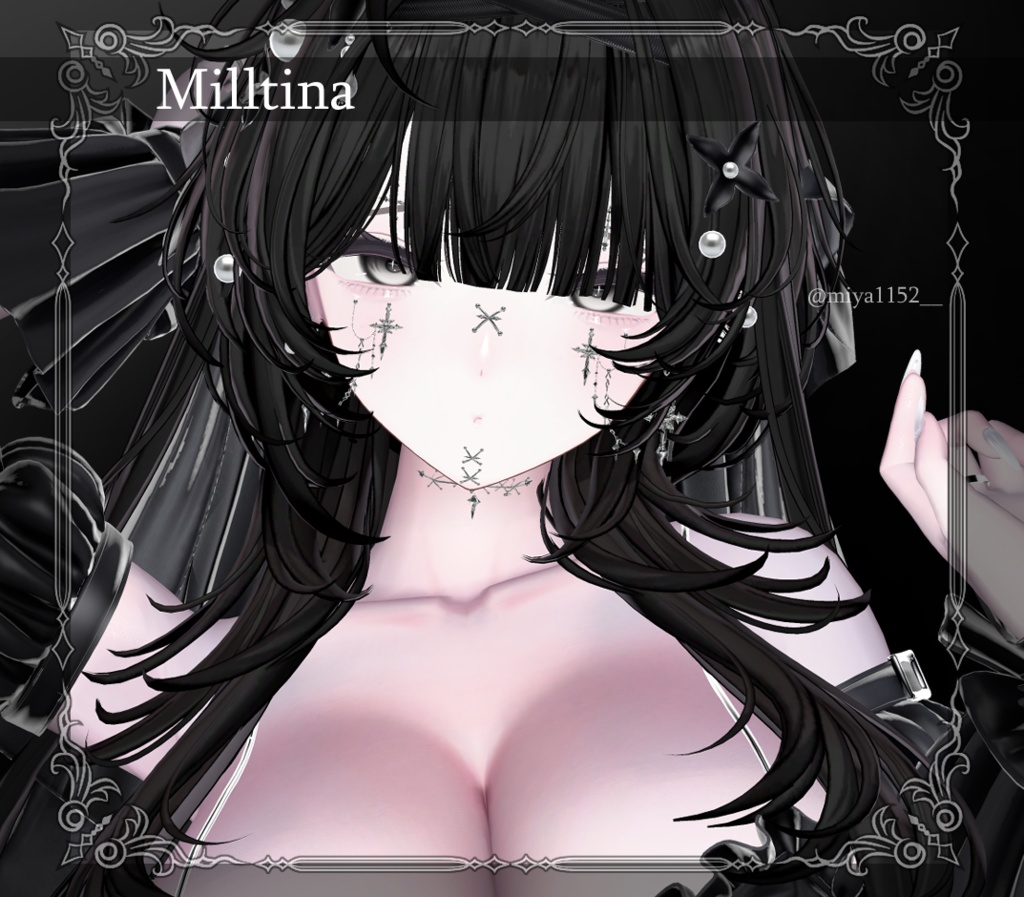 ★SALE★【複数アバター対応】Crux Face Chain Set【VRChat想定】