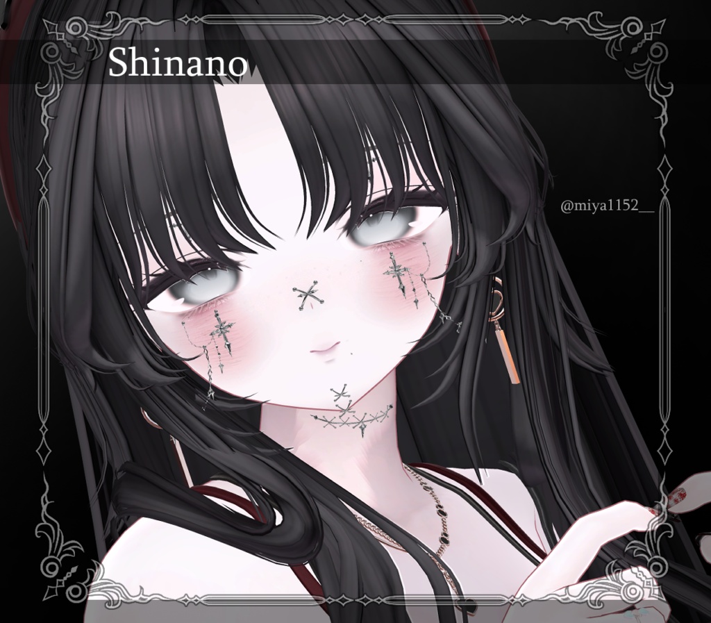 ★SALE★【複数アバター対応】Crux Face Chain Set【VRChat想定】