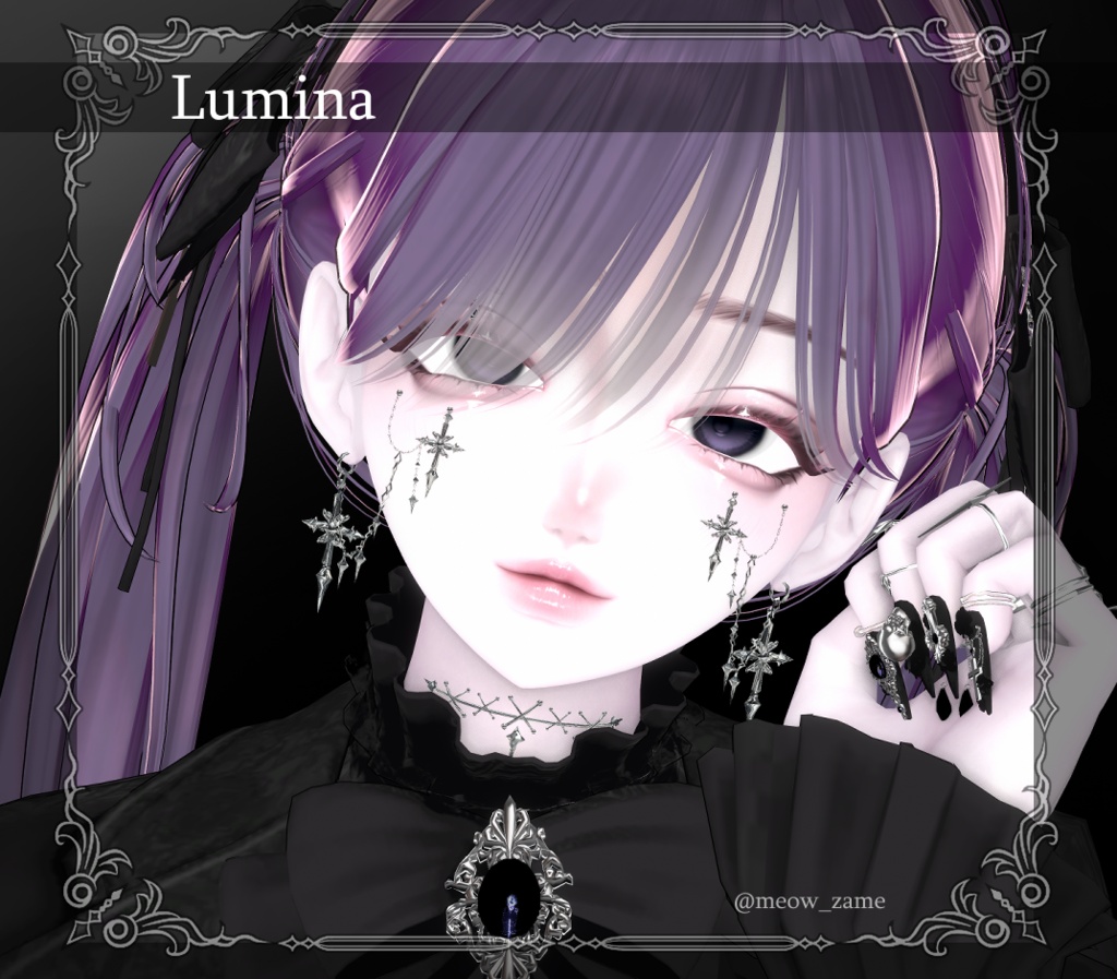 ★SALE★【複数アバター対応】Crux Face Chain Set【VRChat想定】