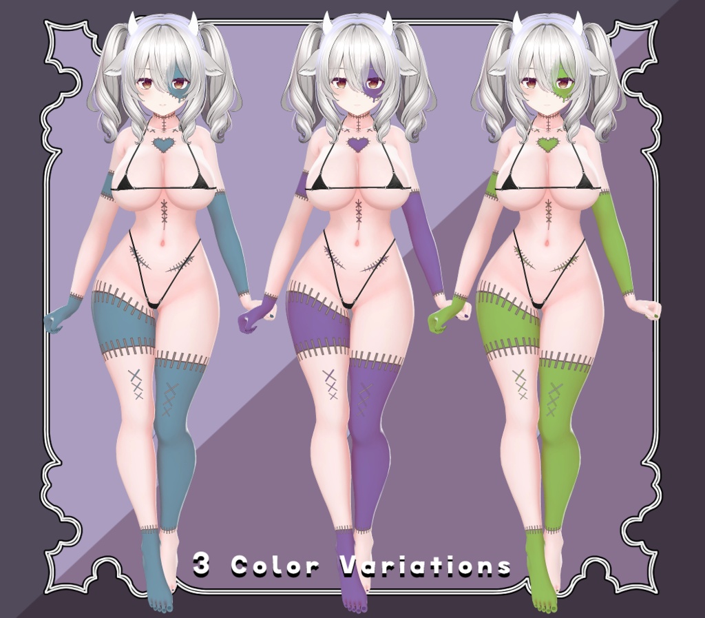 ★SALE★【ミルティナ専用】つぎはぎ♡ゾンビテクスチャ/Tatoo【VRChat想定】