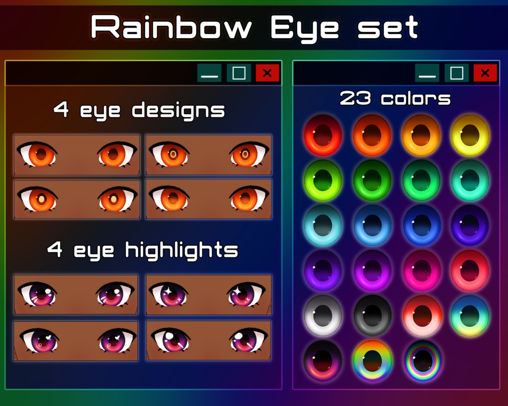 Rainbow Eye Set [Vroid] 