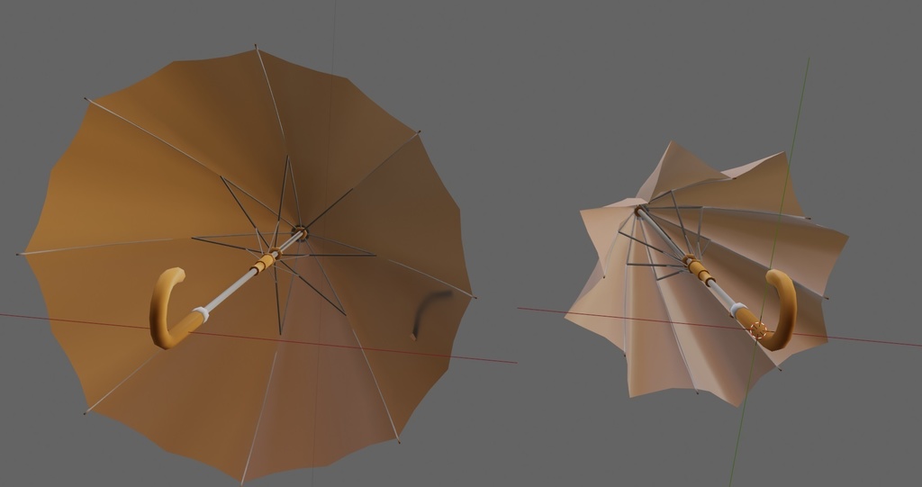 傘3Dデータ シェープキー付き