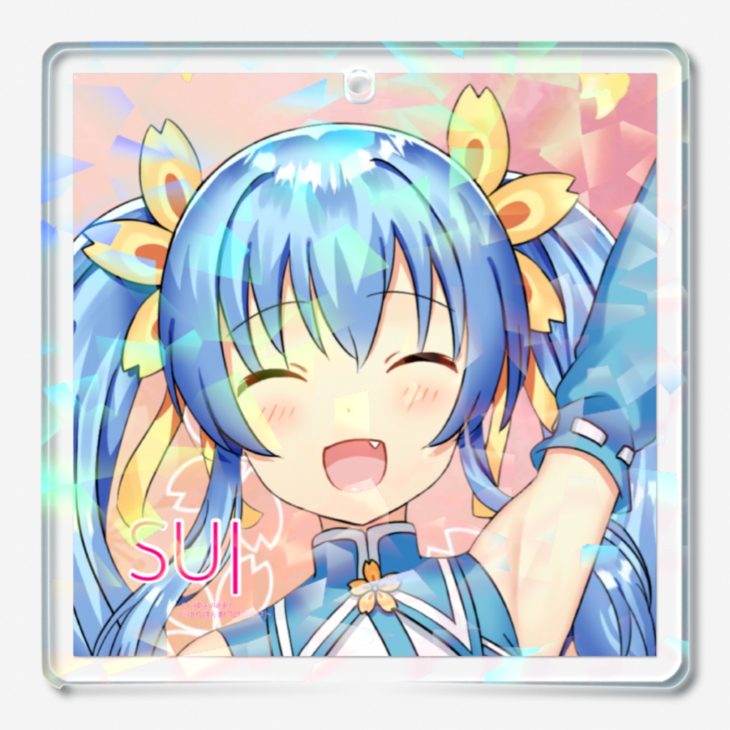 ホログラムアクリルキーホルダー(和柄花) 黄桜すい