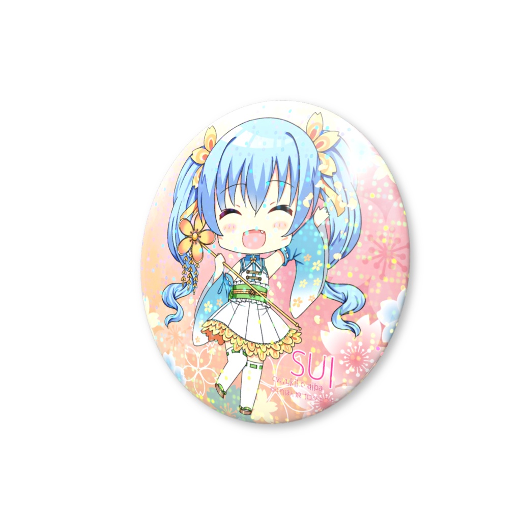 ホログラム缶バッジ(和柄花)黄桜すいSD①