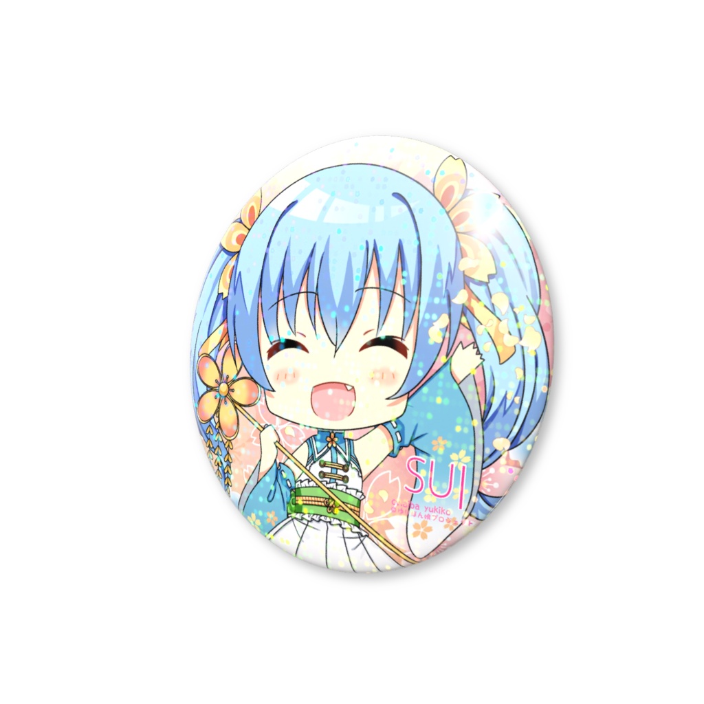 ホログラム缶バッジ(和柄花) 黄桜すいSD②