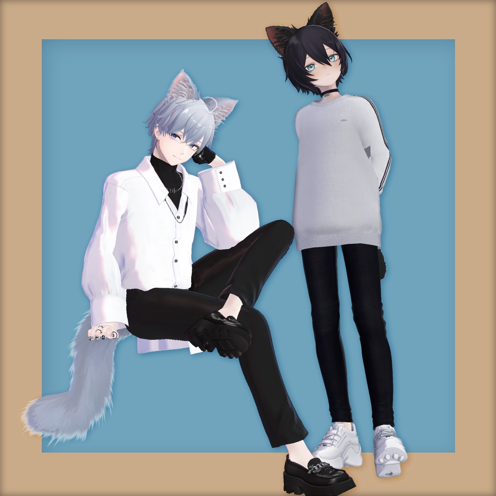 【Animation付き】ねこ好きのためのねこみみ&ねこしっぽ【複数アバター対応】