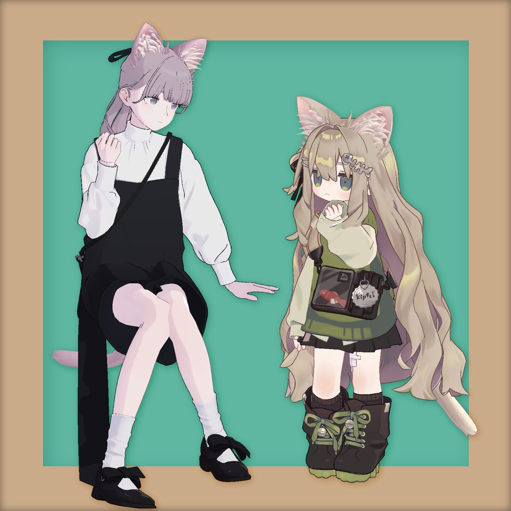 【Animation付き】ねこ好きのためのねこみみ&ねこしっぽ【複数アバター対応】