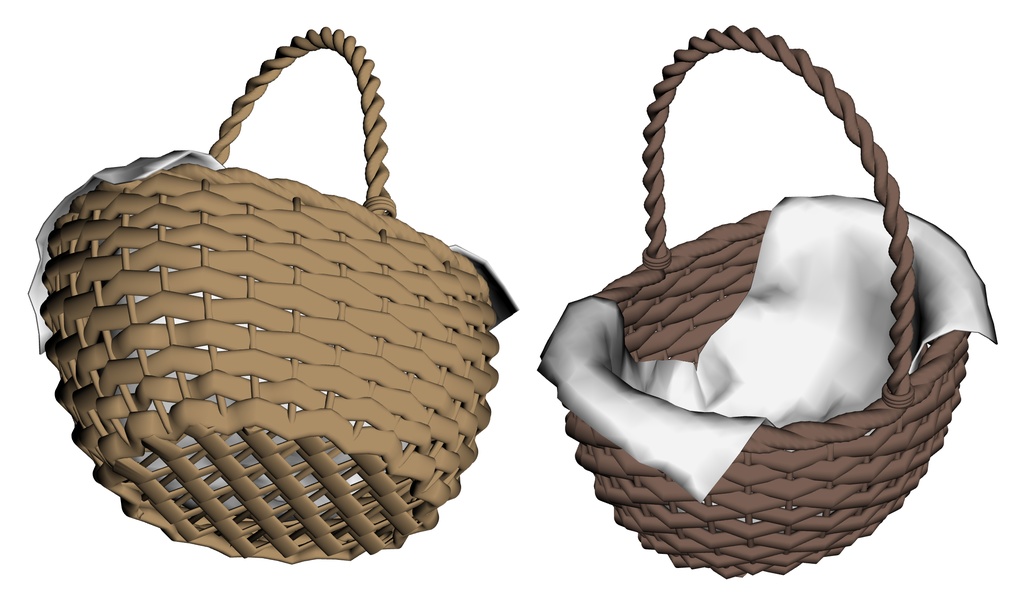 カゴセット(ノーマル/パン/りんご)