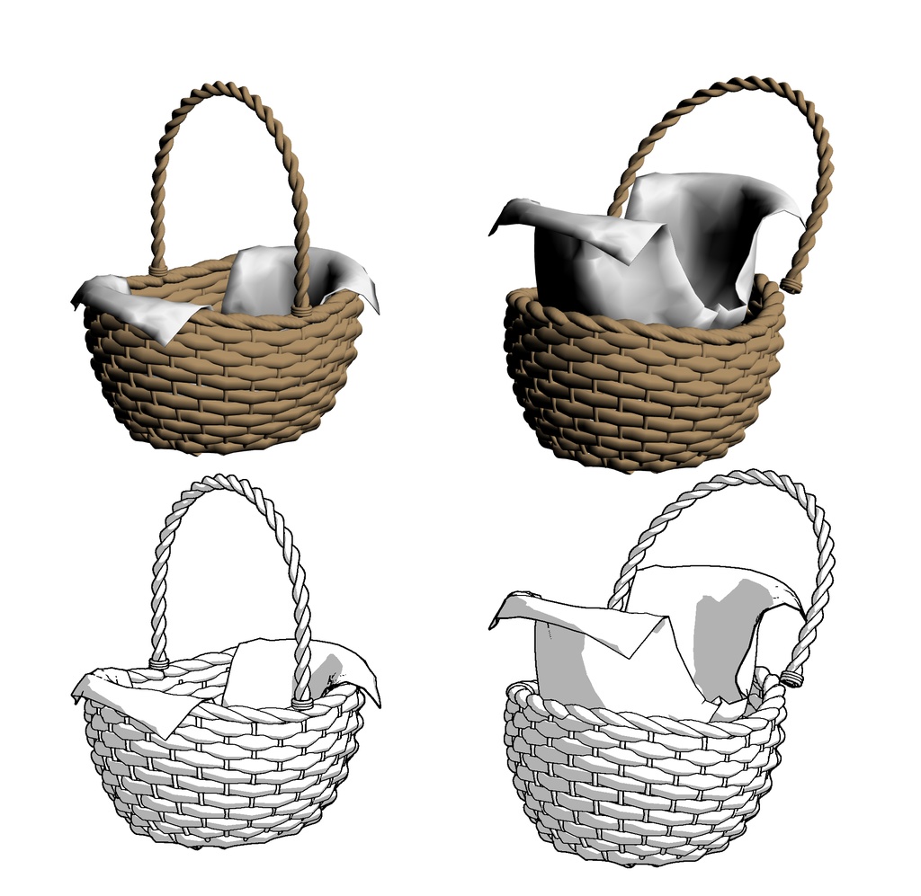 カゴセット(ノーマル/パン/りんご)