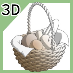 カゴセット(ノーマル/パン/りんご)