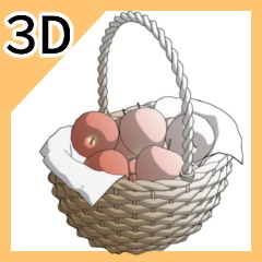 カゴセット(ノーマル/パン/りんご)