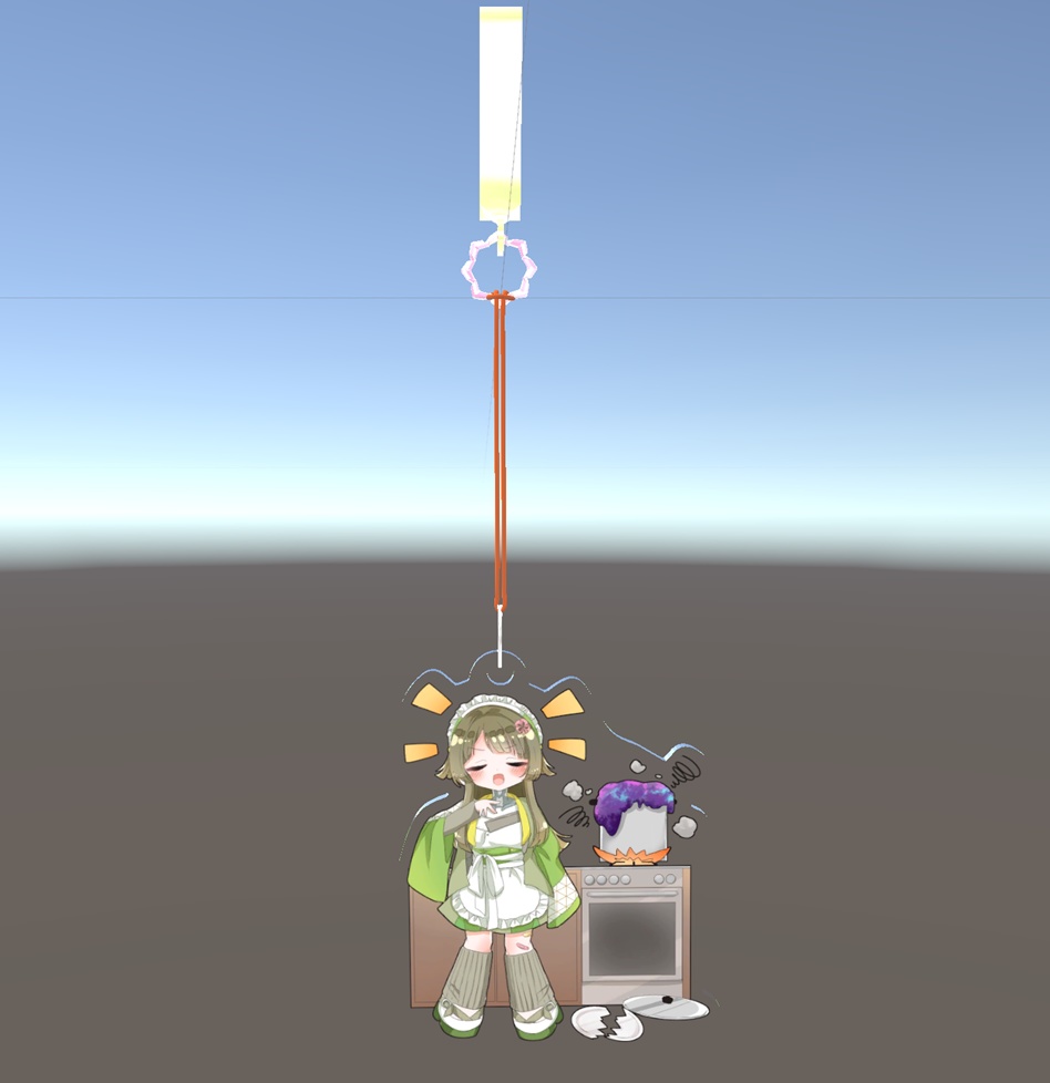 【VRChat】かんぺきメイドメロトロン＿アクリルキーホルダー＿料理【無料】