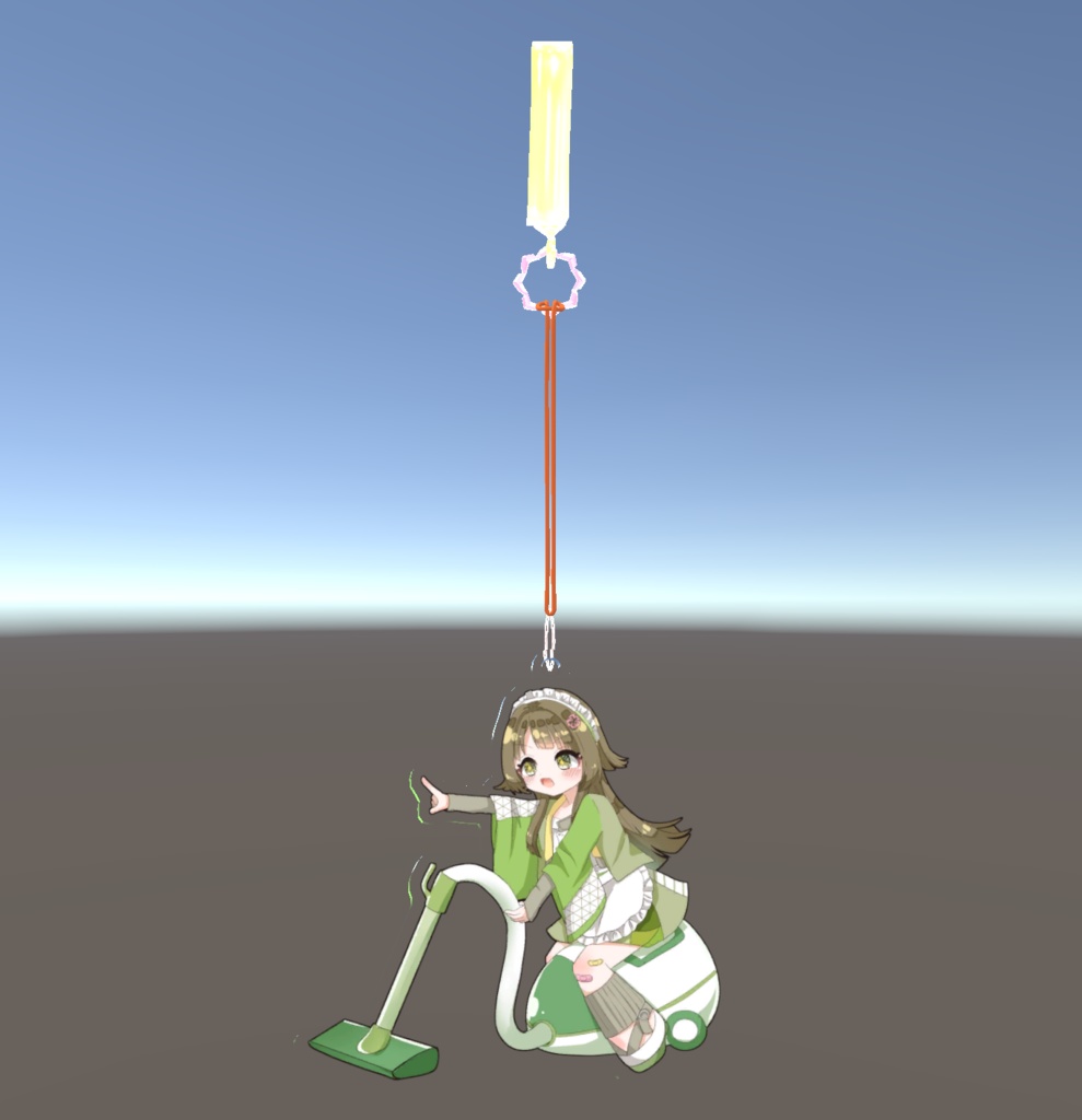 【VRChat】かんぺきメイドメロトロン＿アクリルキーホルダー＿掃除【無料】