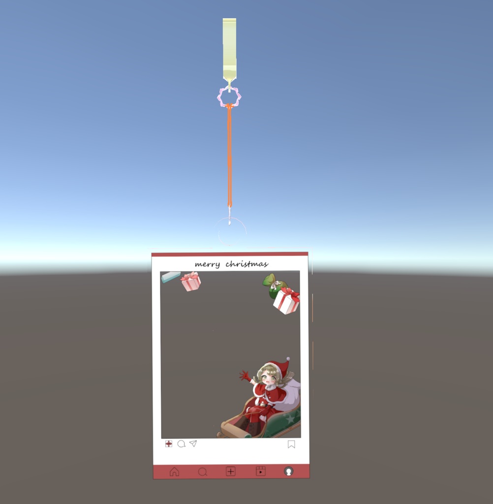 【VRChat】かんぺきメイドメロトロン_アクリルキーホルダー_SNS風フレーム_クリスマス【無料】