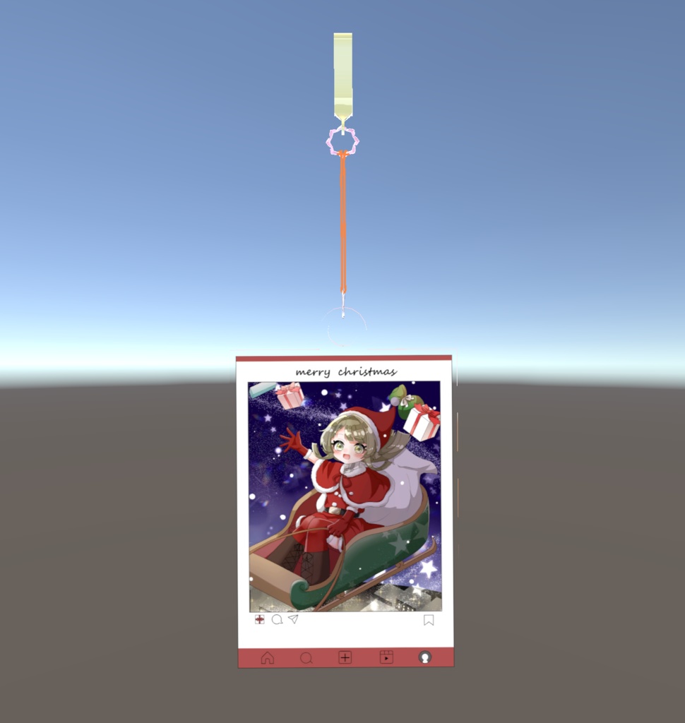 【VRChat】かんぺきメイドメロトロン_アクリルキーホルダー_SNS風フレーム_クリスマス【無料】