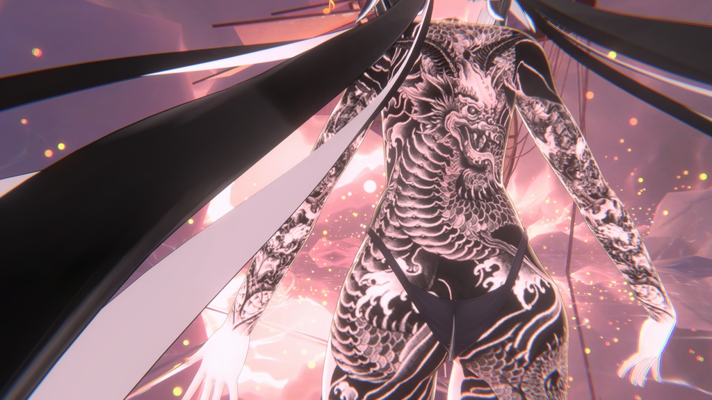 Traditional Tattoos Rindo 入れ墨 *テクスチャ* モデル「竜胆」 / HD-PSD