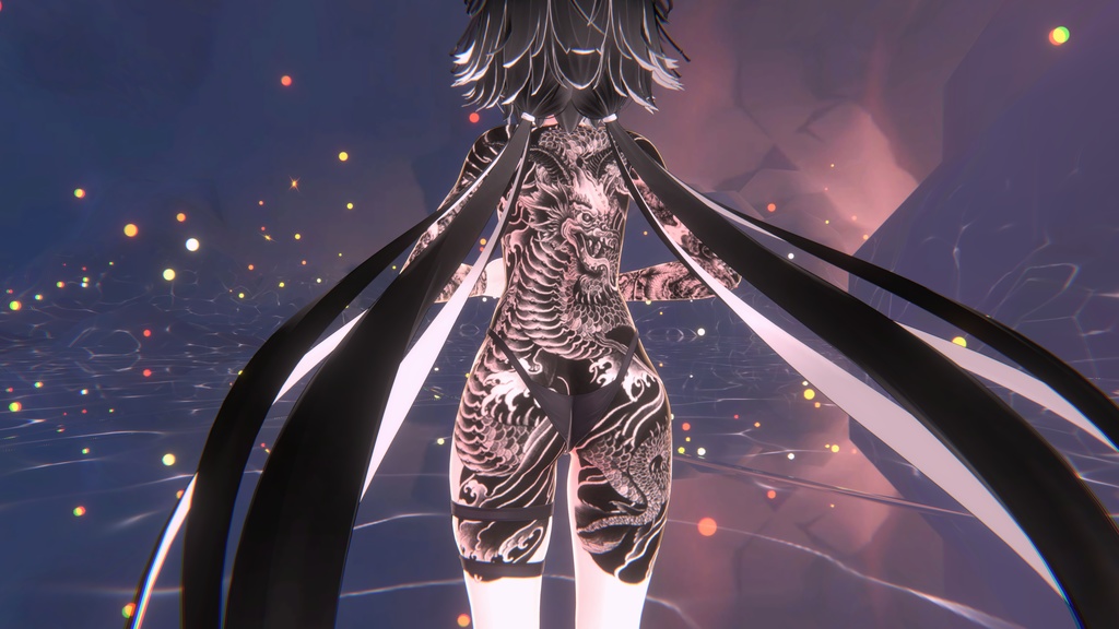 Traditional Tattoos Rindo 入れ墨 *テクスチャ* モデル「竜胆」 / HD-PSD