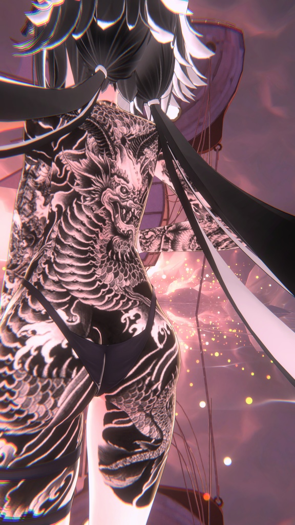 Traditional Tattoos Rindo 入れ墨 *テクスチャ* モデル「竜胆」 / HD-PSD