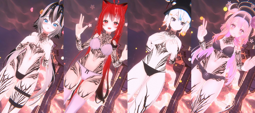 Kurai Tattoos 入れ墨 *テクスチャ* モデル 「竜胆」「セレスティア」「舞夜」 「龍のヨルちゃん」