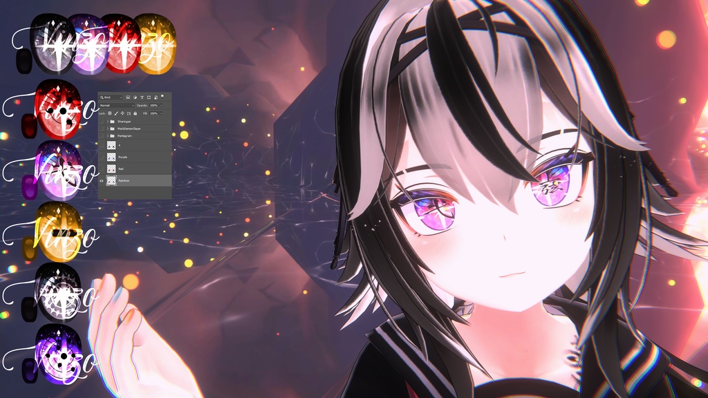 アニメ 目 Rindo Anime Eye (鬼滅の刃) (ナルト) (写輪眼) 「竜胆」