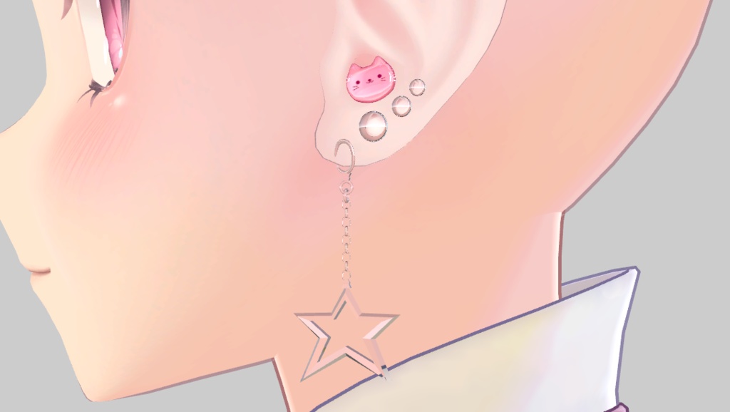 KittyStar Earrings Piercing キティのイヤリング