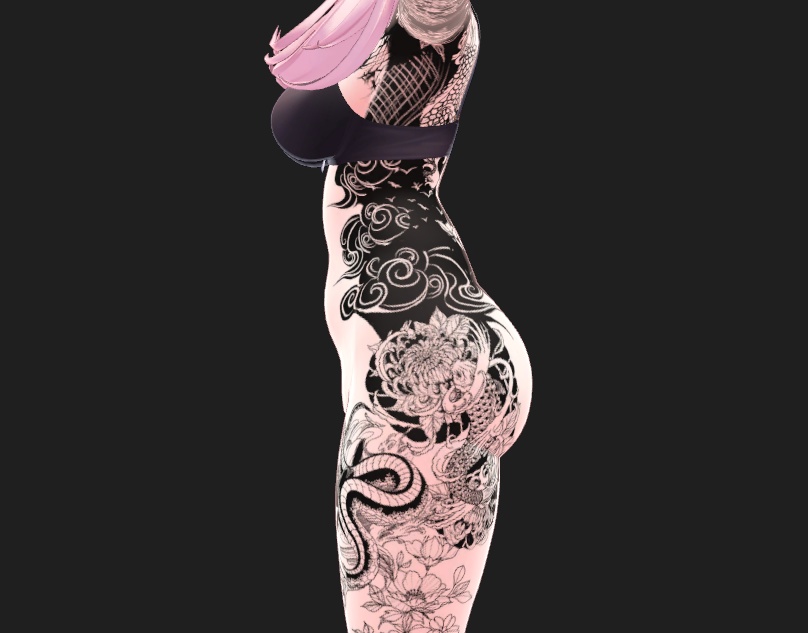 Traditional Tattoos Selestia 入れ墨 *テクスチャ* モデル「セレスティア」 / HD