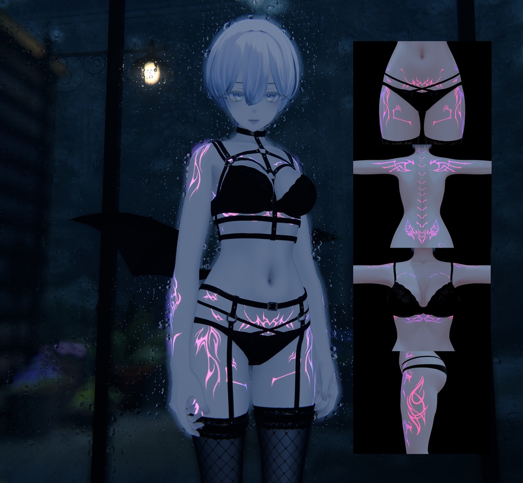 Shinra 森羅 Succubo Tattoos Emission 入れ墨 *テクスチャ* / HD