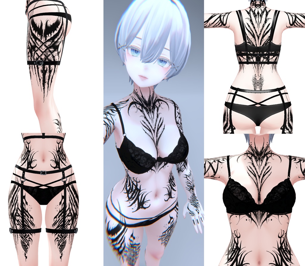 Shinra Gothic Tattoos 入れ墨 *テクスチャ* モデル「森羅」/HD