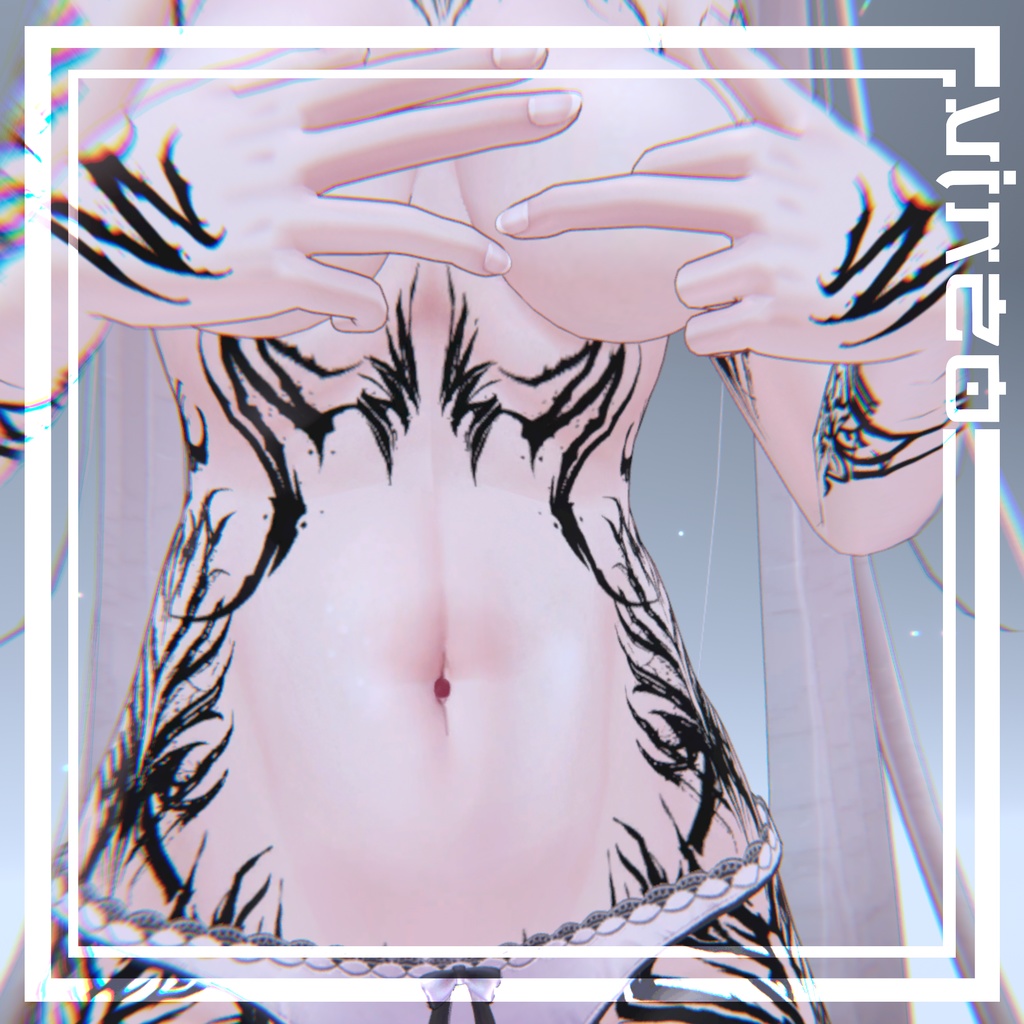 Maya Gothic Tattoos 入れ墨 *テクスチャ* モデル「舞夜」/HD