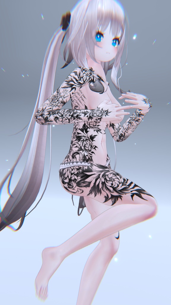 Maya Flower Tattoos 入れ墨 *テクスチャ* モデル「舞夜」/HD