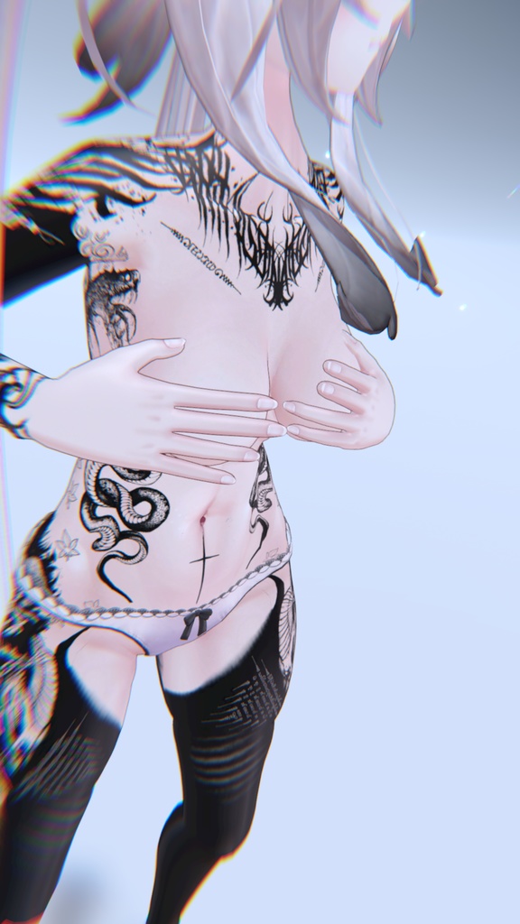 Maya Blackout Tattoos 入れ墨 *テクスチャ* モデル「舞夜」/HD