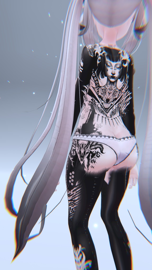 Maya Blackout Tattoos 入れ墨 *テクスチャ* モデル「舞夜」/HD