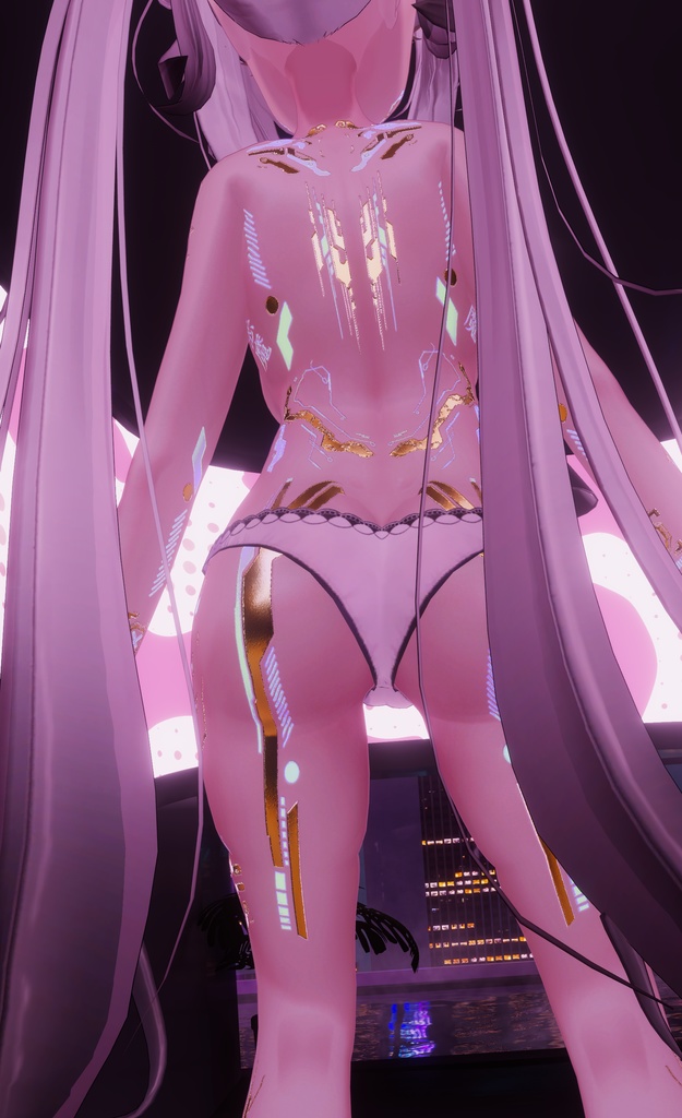 Cyberpunk Maya 2047 /MilkSkin テクスチャ 金「舞夜」HD