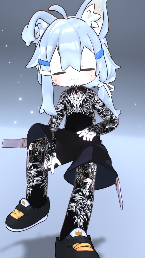 Mamehinata Blackout Tattoos入れ墨 *テクスチャ* モデル「まめひなた」/HD