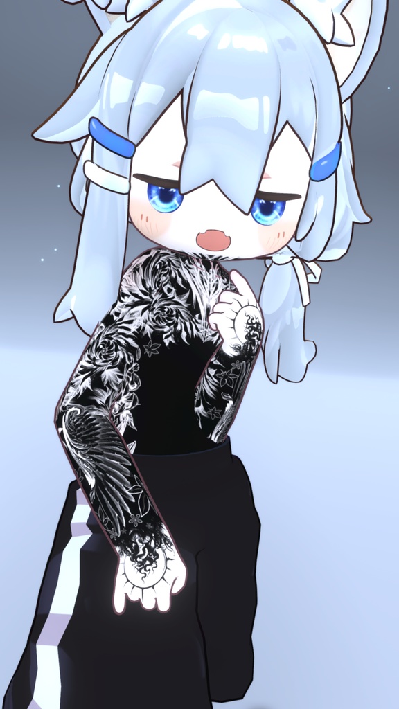 Mamehinata Blackout Tattoos入れ墨 *テクスチャ* モデル「まめひなた」/HD