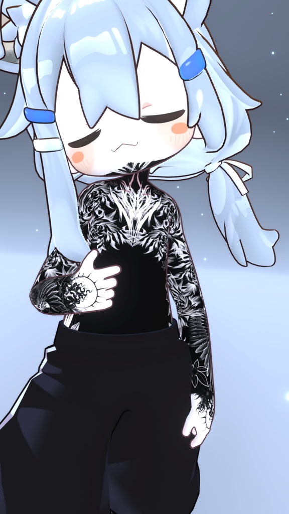 Mamehinata Blackout Tattoos入れ墨 *テクスチャ* モデル「まめひなた」/HD