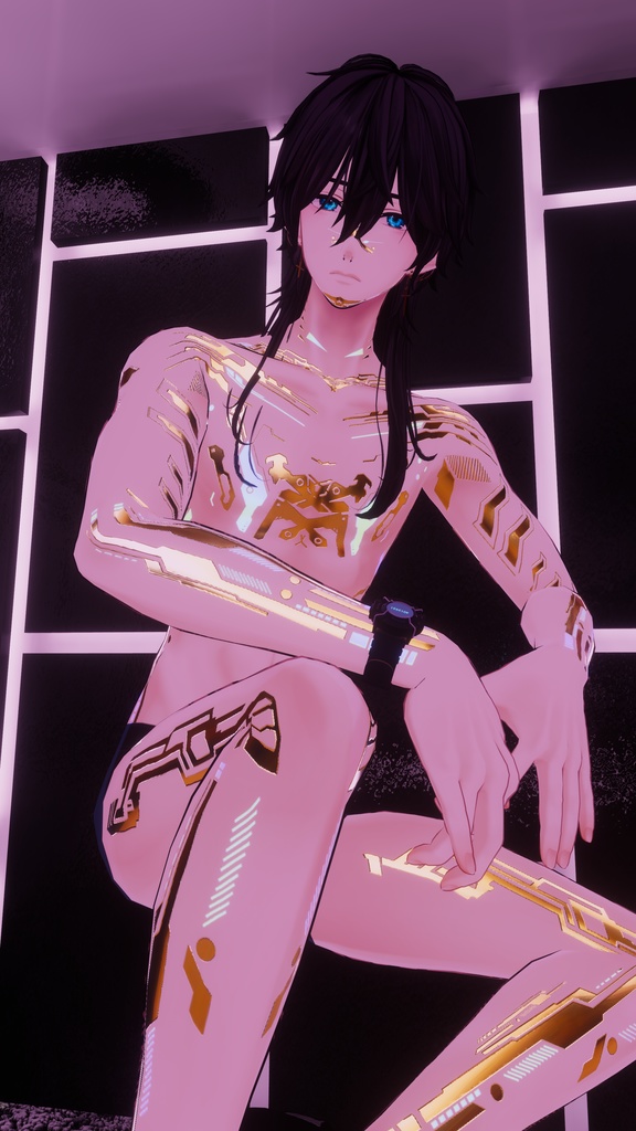 Demon Cyberpunk Minase テクスチャ 金「水瀬」HD