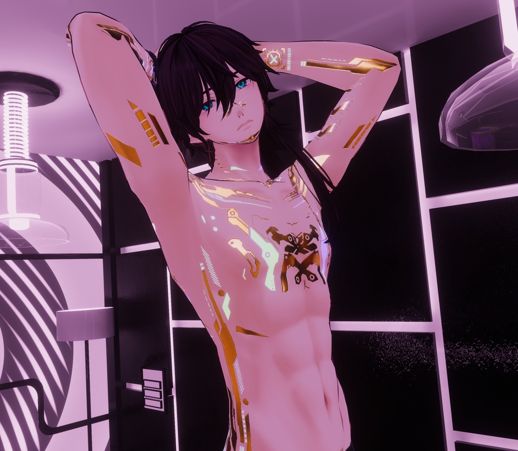 Demon Cyberpunk Minase テクスチャ 金「水瀬」HD