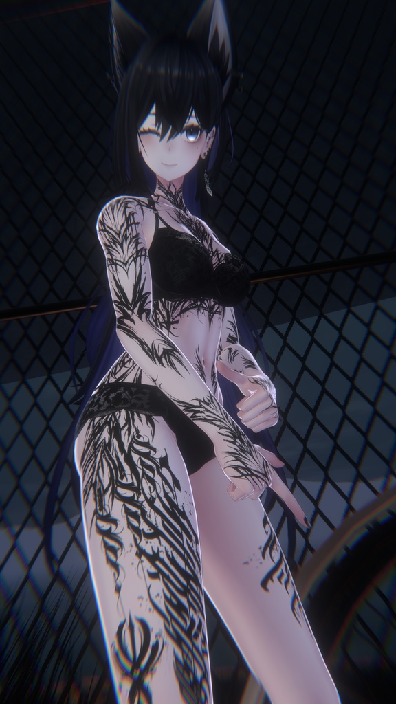 Lasyusha Gothic Tattoos 入れ墨 *テクスチャ* モデル「ラシューシャ」/HD