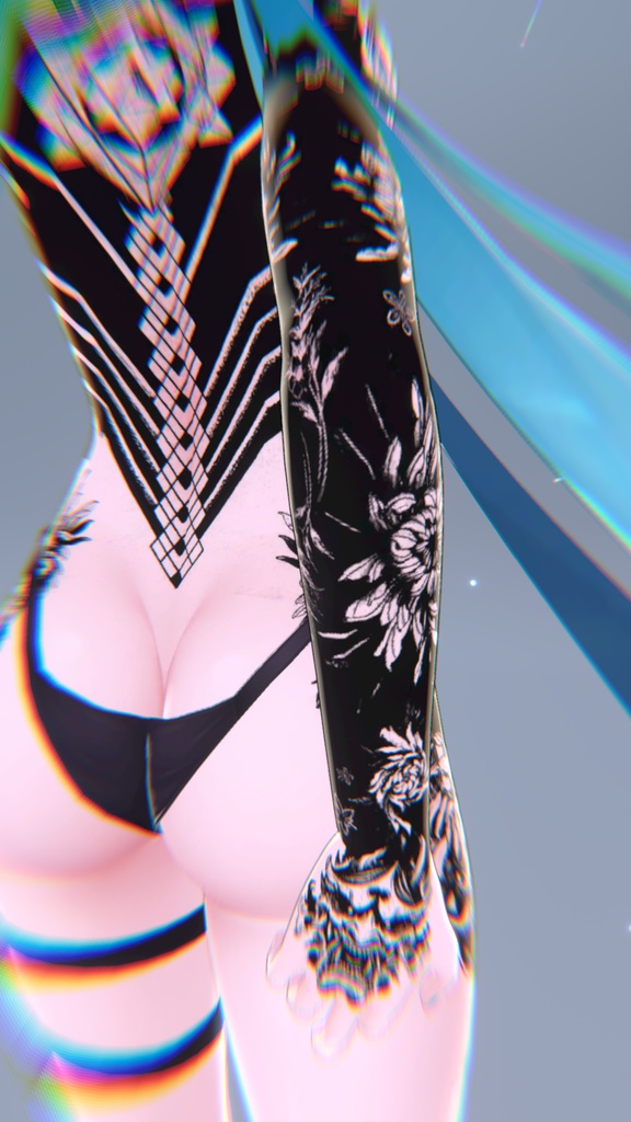 Rindo Flowers Tattoos 入れ墨 *テクスチャ* モデル「竜胆」/HD