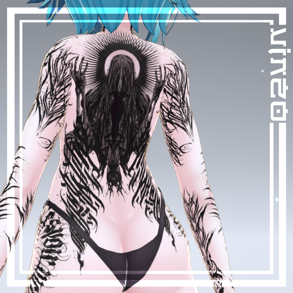 Kurai Tattoos 入れ墨 *テクスチャ* モデル「竜胆」/HD