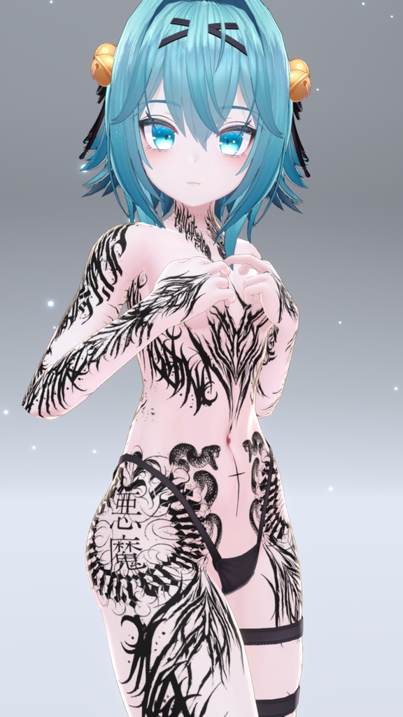 Kurai Tattoos 入れ墨 *テクスチャ* モデル「竜胆」/HD