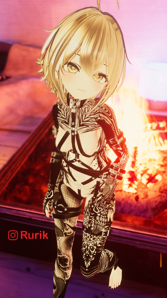 Otaru Dark Tattoos 入れ墨 *テクスチャ* モデル「マヌカ」/HD