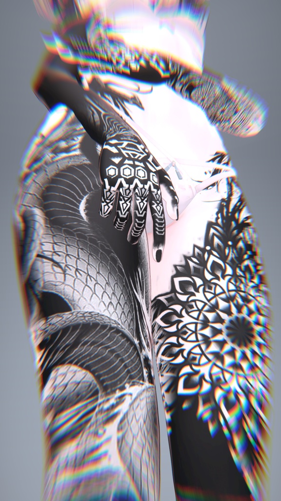 Otaru Dark Tattoos 入れ墨 *テクスチャ* モデル「マヌカ」/HD