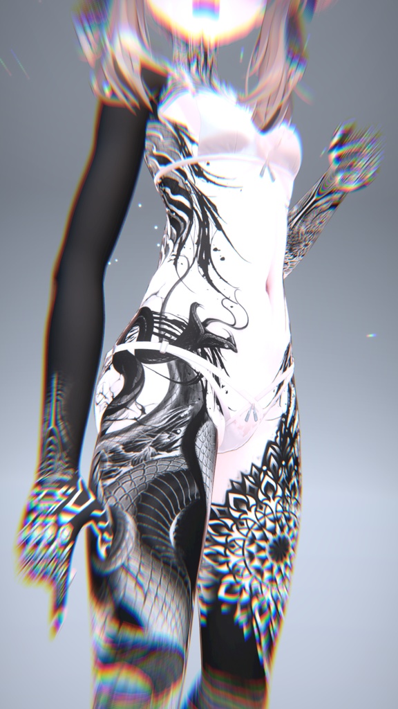 Otaru Dark Tattoos 入れ墨 *テクスチャ* モデル「マヌカ」/HD