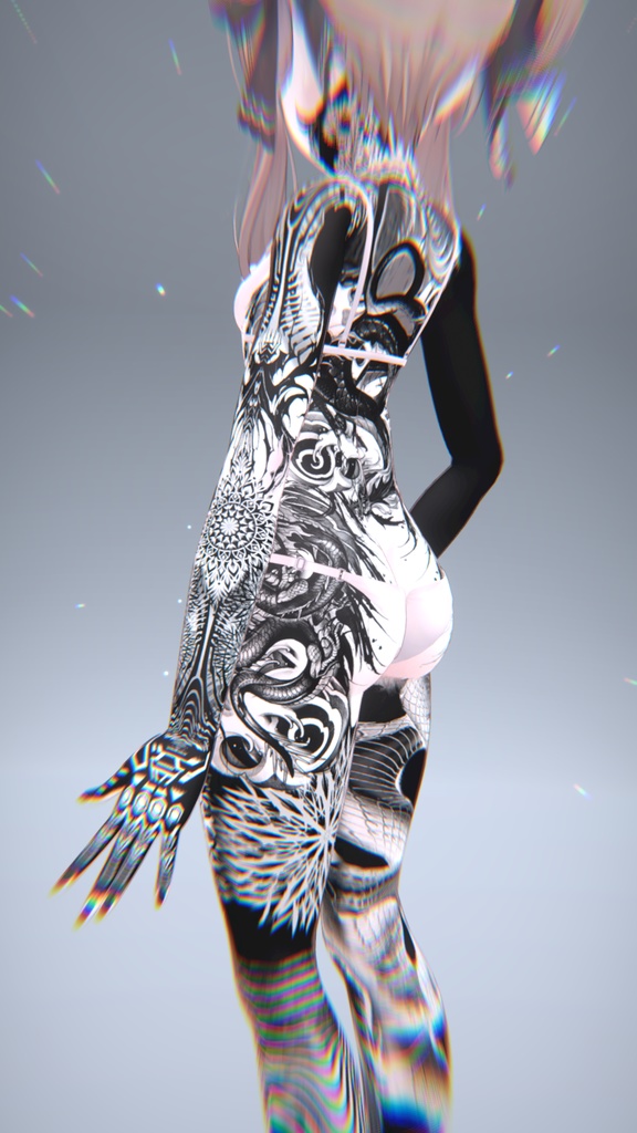 Otaru Dark Tattoos 入れ墨 *テクスチャ* モデル「マヌカ」/HD