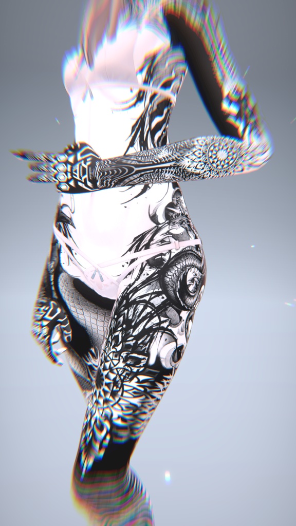 Otaru Dark Tattoos 入れ墨 *テクスチャ* モデル「マヌカ」/HD